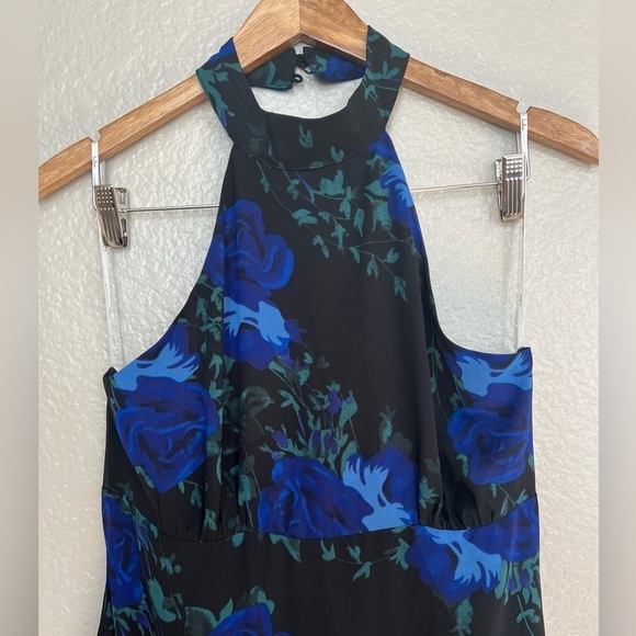 Elegant Entrance Black Floral Print Halter Maxi Dress - Picture 5 of 9